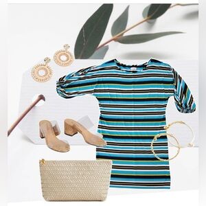 NWT Calvin Klein striped dress